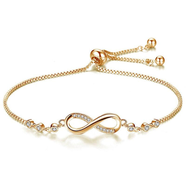 Pulseira Ajustável Infinito Com Zircônias - Fino Brilho